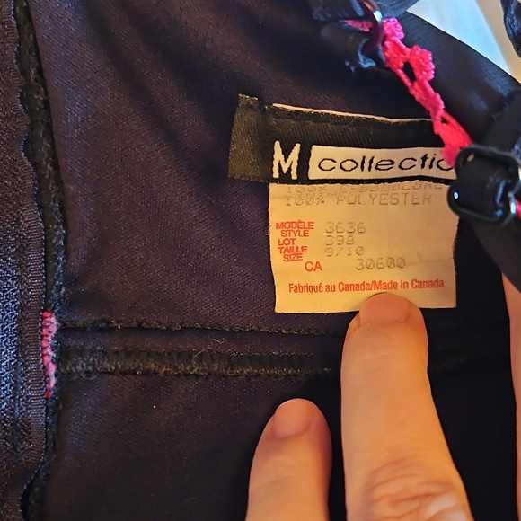 Black Tiered Y2k Dress with Pink Trim Size 9/10 - Picture 2 of 3